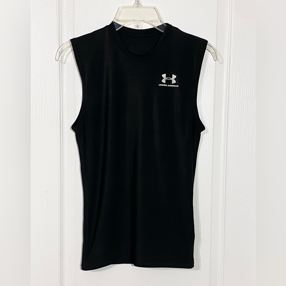 Y2K Under Armour Sleeveless Compression Top Vintage Black Men’s Medium